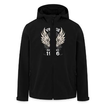 Vintage Rockin' Since 1956, 69 Years of Legendary - Men’s Recycled Softshell Jacket by Stanley/Stella - black - Front - AI Model Male 185 light (185cm)