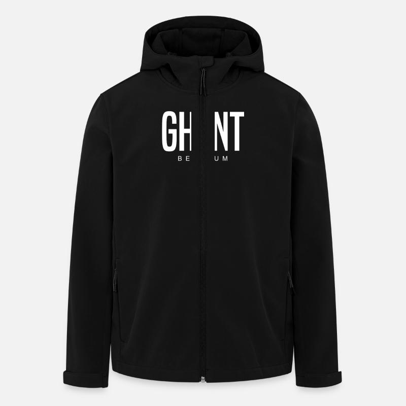 Gand, Belgique - Veste softshell homme en polyester recyclé Stanley/Stella - noir
