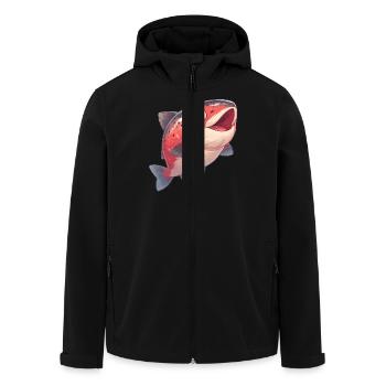 Lachse Lachs - Recycelte Männer Softshell-Jacke von Stanley/Stella - Schwarz - Vorne - AI Model Male 185 light (185cm)