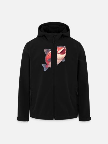 Salmon Salmon - Men’s Recycled Softshell Jacket by Stanley/Stella - black