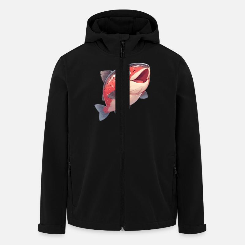Lachse Lachs - Recycelte Männer Softshell-Jacke von Stanley/Stella - Schwarz