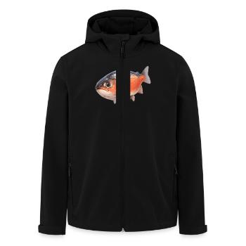 Lachse Lachs - Recycelte Männer Softshell-Jacke von Stanley/Stella - Schwarz - Vorne - AI Model Male 185 light (185cm)