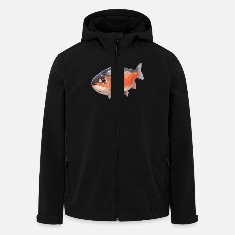 Salmon Salmon - Men’s Recycled Softshell Jacket by Stanley/Stella - black