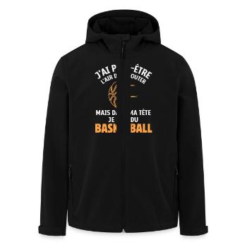 joueur de basketball cadeau basketball - Veste softshell homme en polyester recyclé Stanley/Stella - noir - Devant - AI Model Male 185 light (185cm)