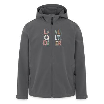 Drôle de courtepointe disant artiste de courtepointe local - Veste softshell homme en polyester recyclé Stanley/Stella - noir - Devant - AI Model Male 185 light (185cm)