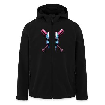 Baseball Totenkopf Baseballschläger - Recycelte Männer Softshell-Jacke von Stanley/Stella - Schwarz - Vorne - AI Model Male 185 light (185cm)