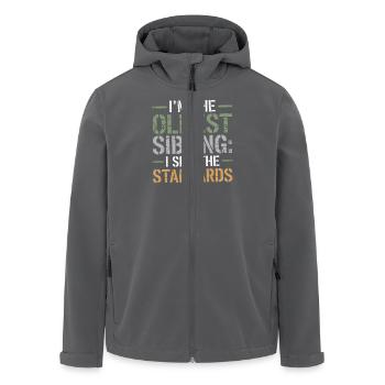 Drôle Aîné Frère Ou Sœur Enfant Tee I Établi les normes - Veste softshell homme en polyester recyclé Stanley/Stella - charbon - Devant - AI Model Male 185 light (185cm)
