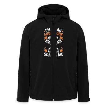 Funny Father Cook Saying for Chef Dad - Men’s Recycled Softshell Jacket by Stanley/Stella - black - Front - AI Model Male 185 light (185cm)