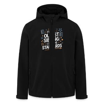 Funny Oldest Sibling Kid Tee I Set the Standards - Men’s Recycled Softshell Jacket by Stanley/Stella - black - Front - AI Model Male 185 light (185cm)
