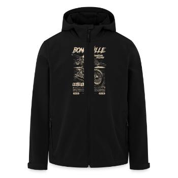 Bonneville Salt Flats Moto Vintage Biker - Veste softshell homme en polyester recyclé Stanley/Stella - noir - Devant - AI Model Male 185 light (185cm)