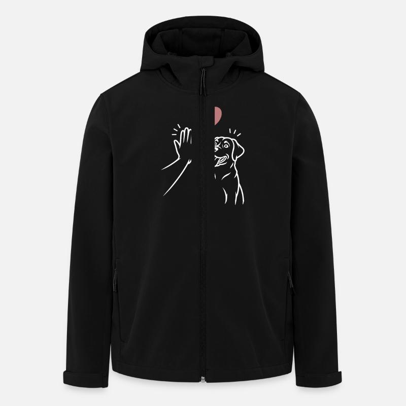 Labrador high five - Men’s Recycled Softshell Jacket by Stanley/Stella - black