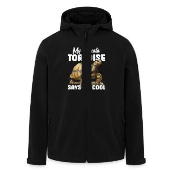 My Sulcata Tortoise Says I'm Cool - Men’s Recycled Softshell Jacket by Stanley/Stella - black - Front - AI Model Male 185 light (185cm)