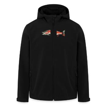 Lachse Lachs - Recycelte Männer Softshell-Jacke von Stanley/Stella - Schwarz - Vorne - AI Model Male 185 light (185cm)