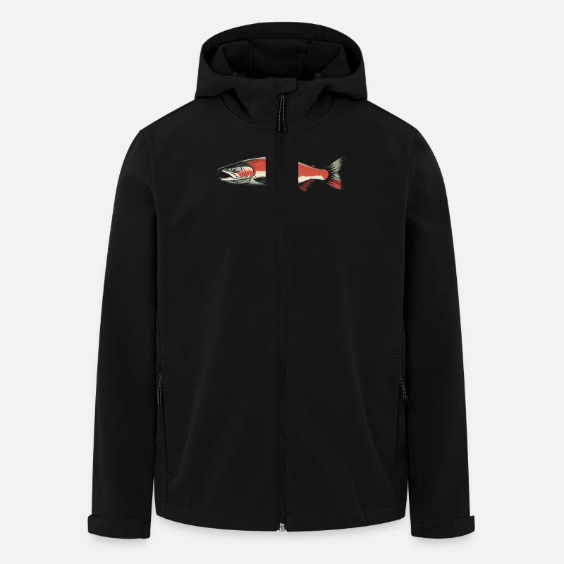 Salmon Salmon - Men’s Recycled Softshell Jacket by Stanley/Stella - black