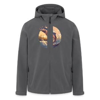 Lachse Lachs - Recycelte Männer Softshell-Jacke von Stanley/Stella - Anthrazit - Vorne - AI Model Male 185 light (185cm)