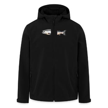 Lachse Lachs - Recycelte Männer Softshell-Jacke von Stanley/Stella - Schwarz - Vorne - AI Model Male 185 light (185cm)