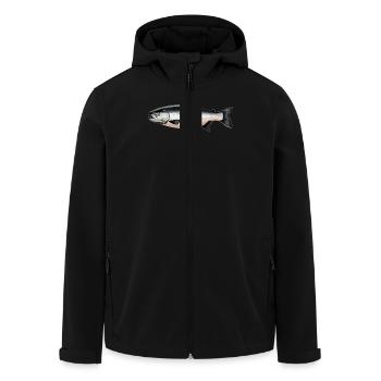 Lachse Lachs - Recycelte Männer Softshell-Jacke von Stanley/Stella - Schwarz - Vorne - AI Model Male 185 light (185cm)