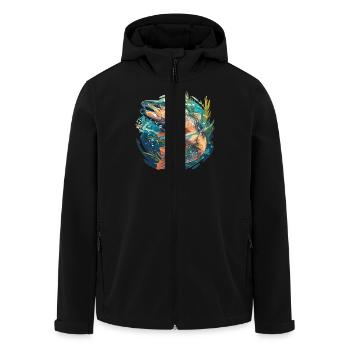 Lachse Lachs - Recycelte Männer Softshell-Jacke von Stanley/Stella - Schwarz - Vorne - AI Model Male 185 light (185cm)