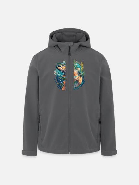 Salmon Salmon - Men’s Recycled Softshell Jacket by Stanley/Stella - black