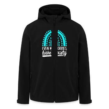 Anxiety disorder Anxiety disorder - Men’s Recycled Softshell Jacket by Stanley/Stella - black - Front - AI Model Male 185 light (185cm)