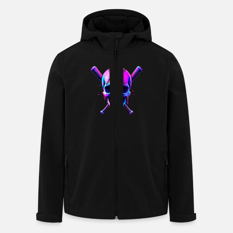 Baseball Skull Baseball Bat - Men’s Recycled Softshell Jacket by Stanley/Stella - black