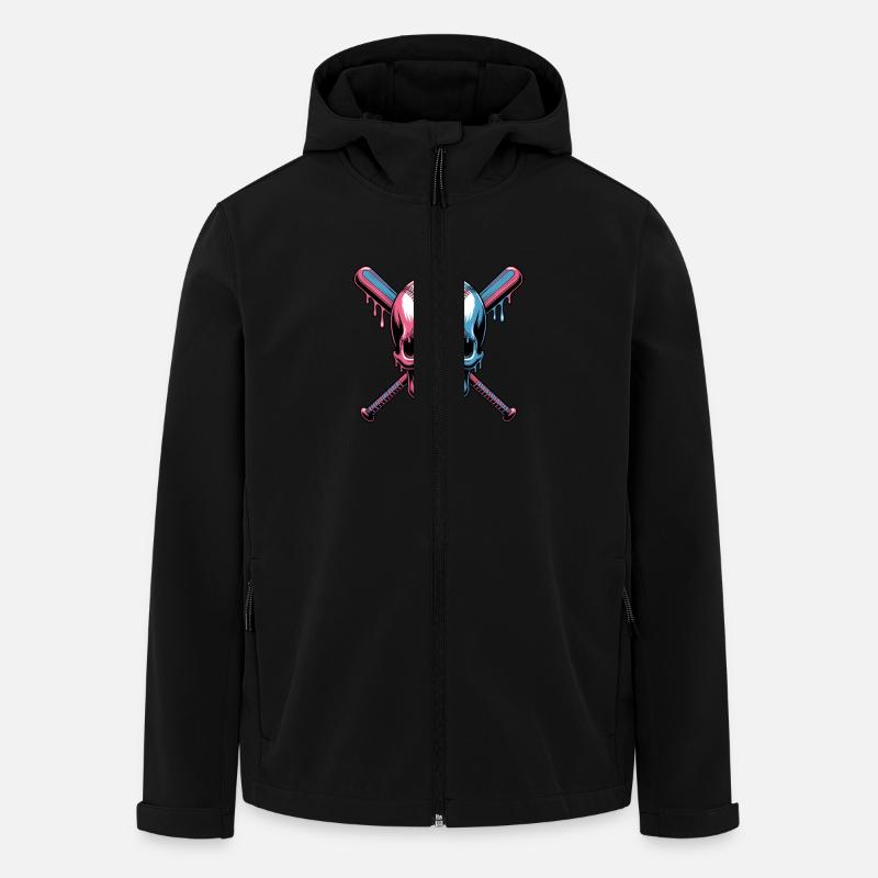 Baseball Totenkopf Baseballschläger - Recycelte Männer Softshell-Jacke von Stanley/Stella - Schwarz
