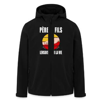 père et fils papa lensois lens fête des pères - Veste softshell homme en polyester recyclé Stanley/Stella - noir - Devant - AI Model Male 185 light (185cm)
