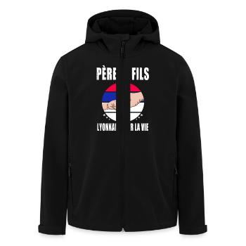 père et fils papa lyon lyonnais fête des pères - Veste softshell homme en polyester recyclé Stanley/Stella - noir - Devant - AI Model Male 185 light (185cm)