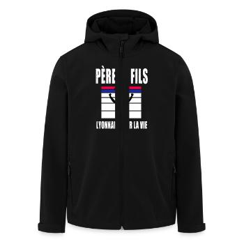 père et fils papa lyonnais lyon fête des pères - Veste softshell homme en polyester recyclé Stanley/Stella - noir - Devant - AI Model Male 185 light (185cm)