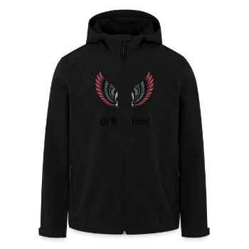 KNOCHEN LEBEN OHNE GRENZEN - Recycelte Männer Softshell-Jacke von Stanley/Stella - Schwarz - Vorne - AI Model Male 185 light (185cm)
