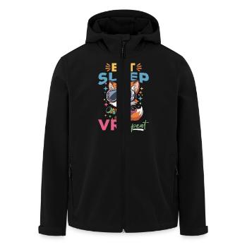 Gaming Fox VR Gamer - Recycelte Männer Softshell-Jacke von Stanley/Stella - Schwarz - Vorne - AI Model Male 185 light (185cm)