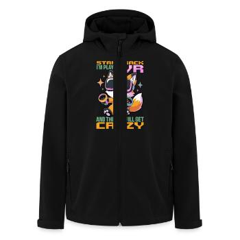 Gaming Fox VR Gamer - Recycelte Männer Softshell-Jacke von Stanley/Stella - Schwarz - Vorne - AI Model Male 185 light (185cm)