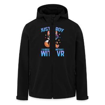 Gaming Fox VR Gamer - Recycelte Männer Softshell-Jacke von Stanley/Stella - Schwarz - Vorne - AI Model Male 185 light (185cm)