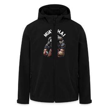 Boxe Muay Thai - Veste softshell homme en polyester recyclé Stanley/Stella - noir - Devant - AI Model Male 185 light (185cm)