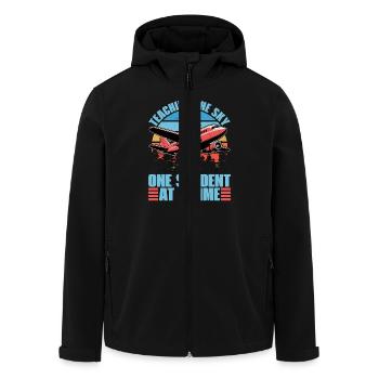 Flight Instructor Teaching The Sky Flight Lesson - Men’s Recycled Softshell Jacket by Stanley/Stella - black - Front - AI Model Male 185 light (185cm)