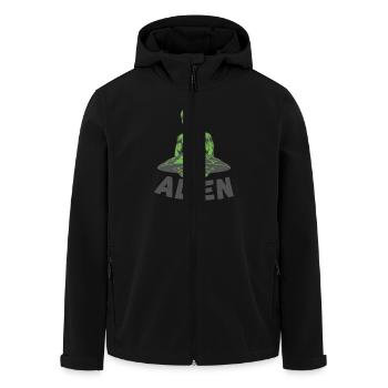 Green Alien UFO Encounter - Recycelte Männer Softshell-Jacke von Stanley/Stella - Schwarz - Vorne - AI Model Male 185 light (185cm)