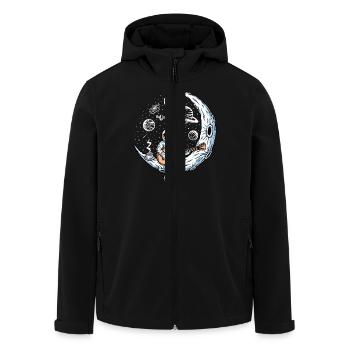 Astronaut Playing Guitar - Recycelte Männer Softshell-Jacke von Stanley/Stella - Schwarz - Vorne - AI Model Male 185 light (185cm)