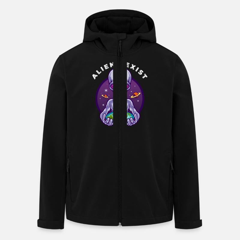 Alien tenant la Terre - Veste softshell homme en polyester recyclé Stanley/Stella - noir