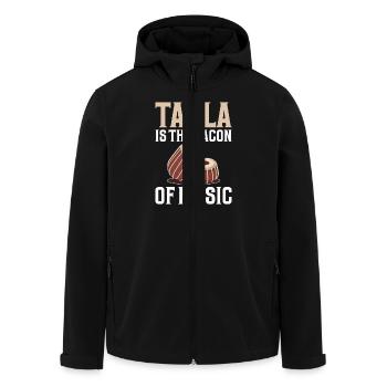 Tabla is the bacon of music - Men’s Recycled Softshell Jacket by Stanley/Stella - black - Front - AI Model Male 185 light (185cm)