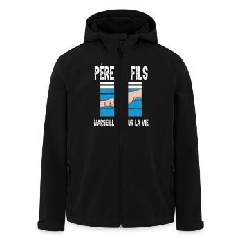 père et fils papa marseille marseillais - Veste softshell homme en polyester recyclé Stanley/Stella - noir - Devant - AI Model Male 185 light (185cm)