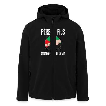 père fils papa martiniquais martinique fête pères - Veste softshell homme en polyester recyclé Stanley/Stella - noir - Devant - AI Model Male 185 light (185cm)