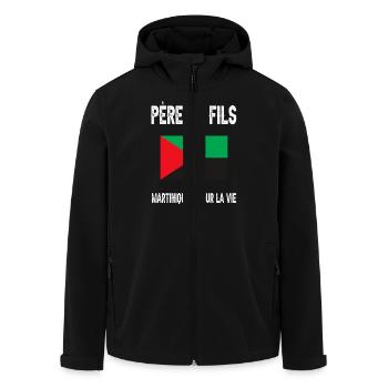 père et fils papa martiniquais martinique - Veste softshell homme en polyester recyclé Stanley/Stella - noir - Devant - AI Model Male 185 light (185cm)