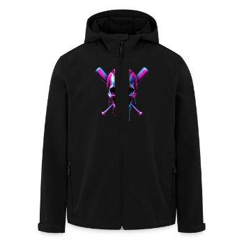 Baseball Totenkopf Baseballschläger - Recycelte Männer Softshell-Jacke von Stanley/Stella - Schwarz - Vorne - AI Model Male 185 light (185cm)