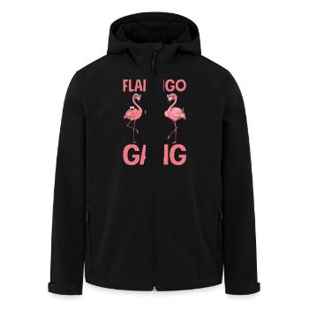 Flamingo Gang Group Motif Bachelor Party Mallorca Party - Men’s Recycled Softshell Jacket by Stanley/Stella - black - Front - AI Model Male 185 light (185cm)