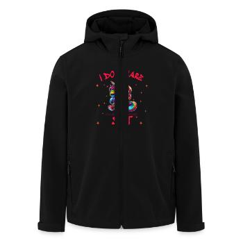 I Don’t Care Einhorn Statement design - Recycelte Männer Softshell-Jacke von Stanley/Stella - Schwarz - Vorne - AI Model Male 185 light (185cm)