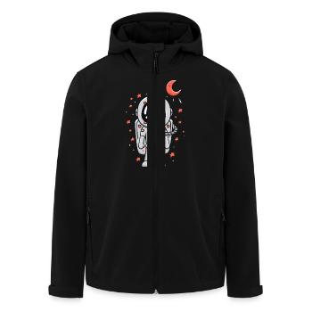 Cute Astronaut with Moon and Stars - Recycelte Männer Softshell-Jacke von Stanley/Stella - Schwarz - Vorne - AI Model Male 185 light (185cm)