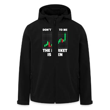 Don't talk to me Stock Market Stock Market Trader - Men’s Recycled Softshell Jacket by Stanley/Stella - black - Front - AI Model Male 185 light (185cm)