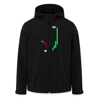 Buy Sell Stock Market Stock Market Trader - Men’s Recycled Softshell Jacket by Stanley/Stella - black - Front - AI Model Male 185 light (185cm)