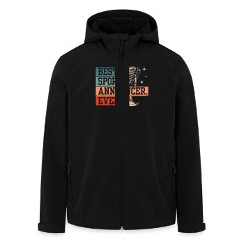Funny Sports Ansager - Recycelte Männer Softshell-Jacke von Stanley/Stella - Schwarz - Vorne - AI Model Male 185 light (185cm)