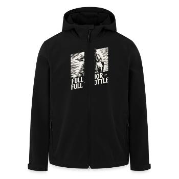 Christlicher Biker Vollrüstung Vollgas - Recycelte Männer Softshell-Jacke von Stanley/Stella - Schwarz - Vorne - AI Model Male 185 light (185cm)